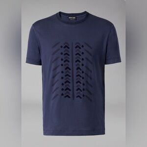 Giorgio Armani Rare Jacquard Geometric Motif T-Shirt Size XL